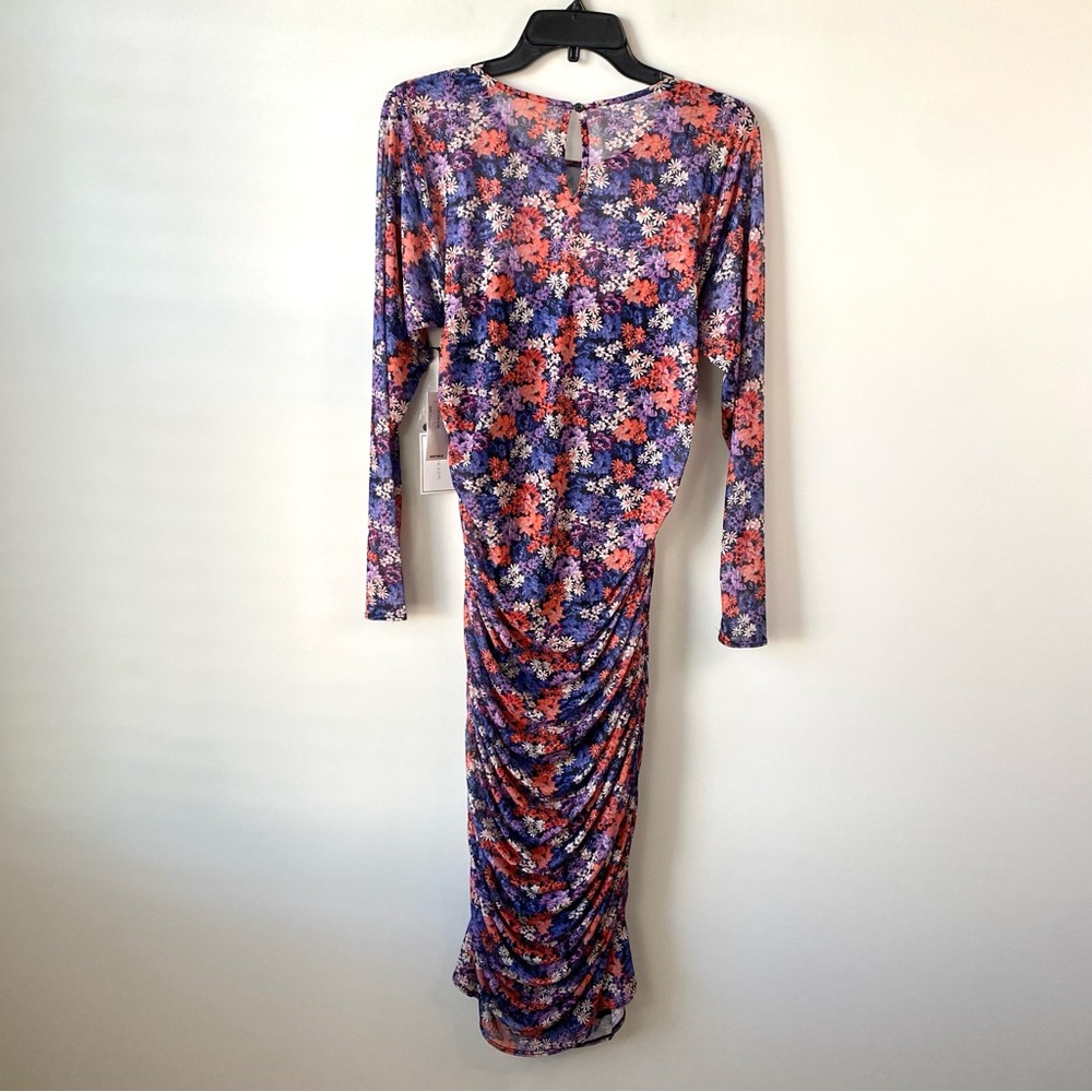 PLUS Floral Rouched Midi Dress